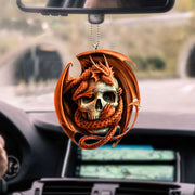 Orange Skull Dragon Hanging Ornament
