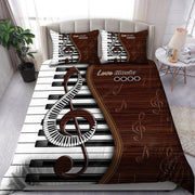 Love Piano Music Brown Version Bedding Set