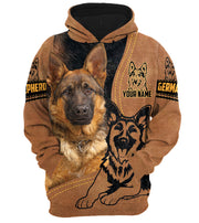 Personalized Name Love German shepherd All Over Printed Unisex Hoodie