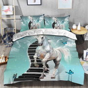 White Horse Piano All Over Printed Bedding Set