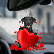 Black Labrador Heart Ornament