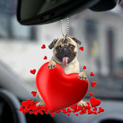 Pug Heart Ornament