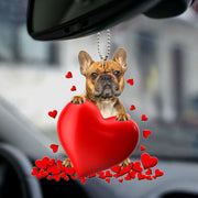 French Bulldog Heart Ornament