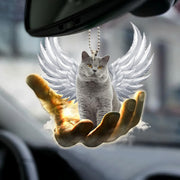 British Shorthair Cat Wings Car Ornament