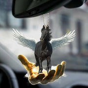 Black Horse Wings Car Ornament