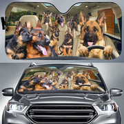 German shepherd Dog Family Car Sunshade