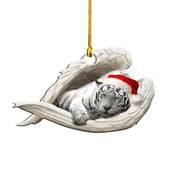 White Tiger Angel Christmas Ornament