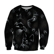 Black Cat Art All Over Printed Unisex Shirt - Zip Hoodie