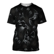 Black Cat Art All Over Printed Unisex Shirt - Zip Hoodie
