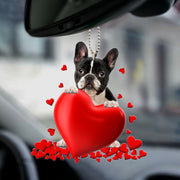 French bulldog Heart Ornament