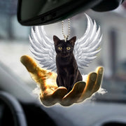 Black Cat Wings Car Ornament
