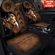 You & Me - Horse Car Seat Covers With Leather Pattern Print Universal Fit Set 2