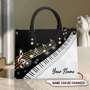 Piano Daisy Personalized Leather Handbag
