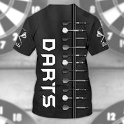 Personalized Name Darts Player All Over Printed Unisex Shirt - Black
