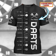 Personalized Name Darts Player All Over Printed Unisex Shirt - Black
