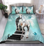 White Horse Piano All Over Printed Bedding Set