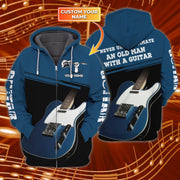 Personalized Name Guitar2 Over Printed Unisex Zipper Hoodie - YL97