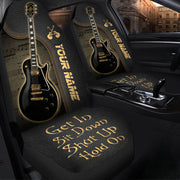Personalized Name Guitar Hold on Car Seat Covers Universal Fit - Set 2