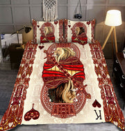 King Heart Lion Poker All Over Printed Bedding Set