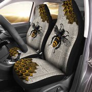 Bee Art Paper Car Seat Covers Universal Fit - Set 2