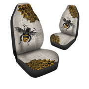 Bee Art Paper Car Seat Covers Universal Fit - Set 2