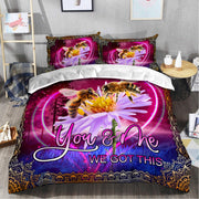 Honey Bee Couple All Over Printed Bedding Set