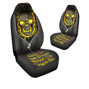 Skull Hold on Yellow Version Car Seat Covers Universal Fit Set 2