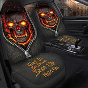 Skull Hold on Red Version Car Seat Covers Universal Fit Set 2