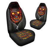 Skull Hold on Red Version Car Seat Covers Universal Fit Set 2