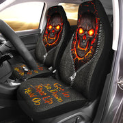 Skull Hold on Red Version Car Seat Covers Universal Fit Set 2