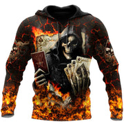 Skull Fire Poker All Over Printed Unisex Shirt