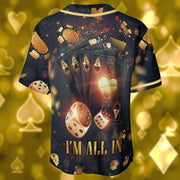 Personalized Name Poker I'm All In 3D Baseball Jersey Shirt
