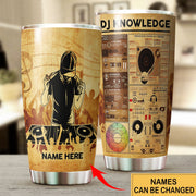 Personalized Name Disc Jockey Knowledge Tumbler 20oz 30oz Cup