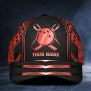 Personalized Name Bowling Red Version Classic Cap