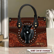 Black Horse Personalized Leather Handbag