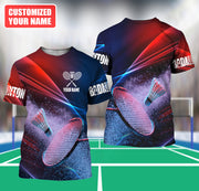 Personalized Name Badminton Q4 All Over Printed Unisex Shirt