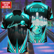 Personalized Name Bowling Q18 Teal Version All Over Printed Unisex Shirt
