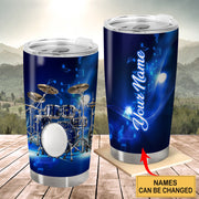 Personalized Name Blue Drum Tumbler 20oz 30oz Cup