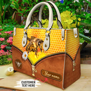 Honey Bee Personalized Leather Handbag