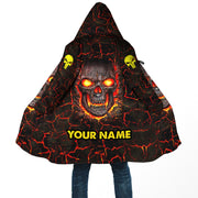 Personalized Name Skull Lava Hooded Cloak Q220804