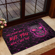 Pink Skull You Won't Get Out Doormat