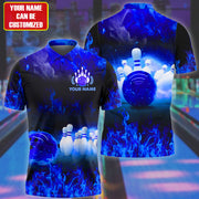 Personalized Name Blue Bowling All Over Printed Unisex Shirt Q010905