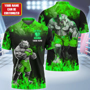 Personalized Name Green Pitbull Boxing All Over Printed Unisex Shirt Q060907