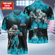 Personalized Name Teal Pitbull Boxing All Over Printed Unisex Shirt Q060907