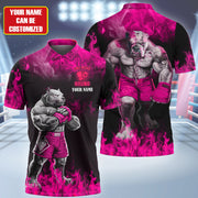 Personalized Name Pink Pitbull Boxing All Over Printed Unisex Shirt Q060907