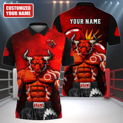 Personalized Name Bull Boxing All Over Printed Unisex Shirt
