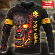 Personalized Name Red Skull All Over Printed Unisex Shirt Q070902
