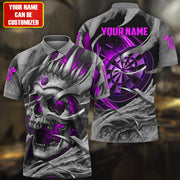 Personalized Name Purple Skull Darts All Over Printed Unisex Shirt Q080901