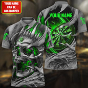 Personalized Name Green Skull Darts All Over Printed Unisex Shirt Q080901