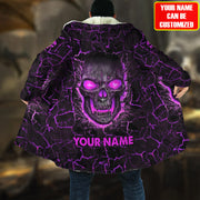 Personalized Name Purple Skull Lava Hooded Cloak Q220804